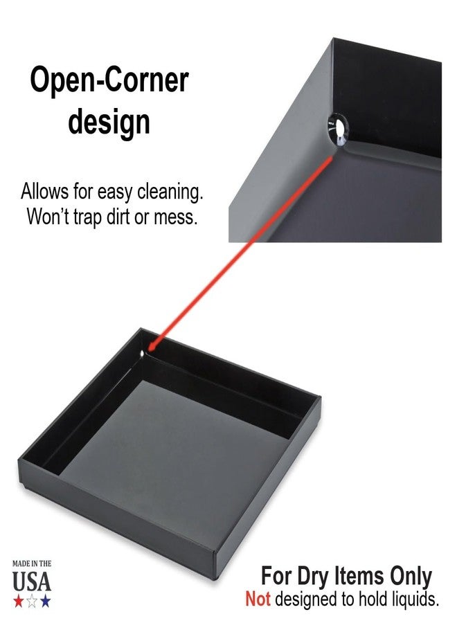 Mirart Black Acrylic Organizer Tray, 12 x 12 Low-Profile Display & Vanity Tray – BPA-Free, Bathroom, Desk, Decor & Serving (Dry Use Only) - Made in USA - Image 2