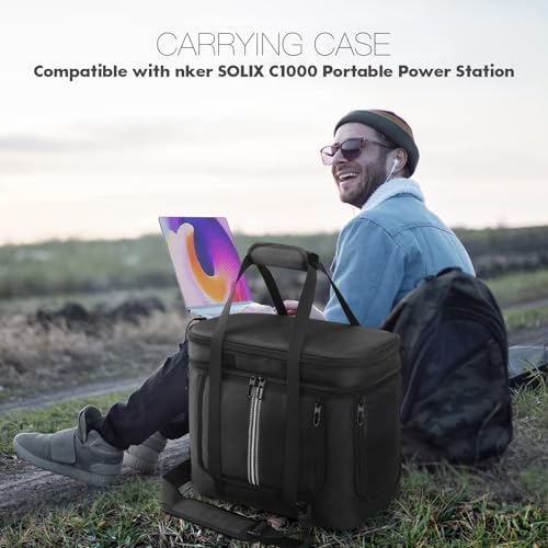 MRINCA Carrying Case Compatible with Anker SOLIX C1000Gen 2C800 Portable Power Station Protective Storage Bag with Pockets for Outdoor Travel Camping Charging Accessories - Image 3
