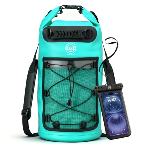 STOVER 51025304055L Waterproof Dry Backpack Phone Case Large Floating Dry Bag for Kayaking Travel Hiking Fishing Camping Motorcycles Beach HeavyDuty Roll Top MenWomen Teal - Image 1