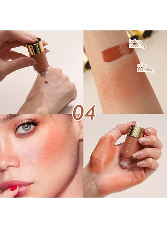 يونج فيجن أحمر الخدود السائل - كريم ناعم غير لامع كريم أحمر الخدود كريم أحمر الخدود سائل مكياج أحمر الخدود خفيف الوزن ، أحمر أحمر شفاه ناعم ، أحمر خدود سائل مقاوم للماء # 04 - Image 2