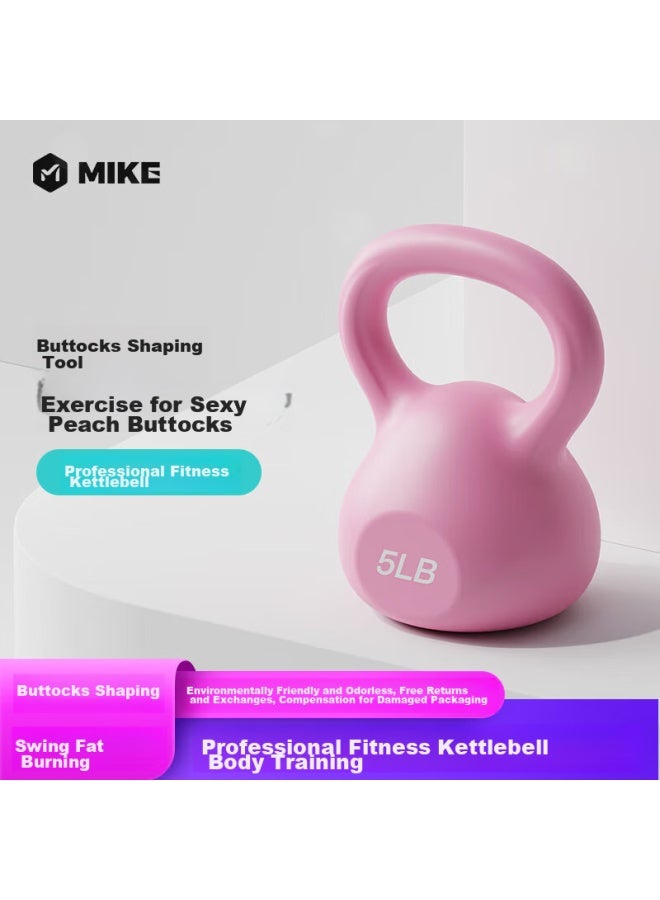 Mikettlebell Dumbbell, Women's Kettlebell, Small Dumbbell, Ladies Fitness Equipment, Bell Kettle, Home Squat Equipment, 5 Pounds - Image 1
