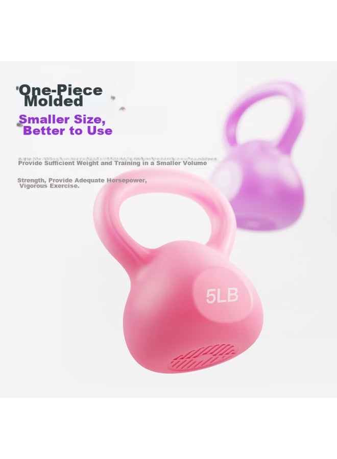 Mikettlebell Dumbbell, Women's Kettlebell, Small Dumbbell, Ladies Fitness Equipment, Bell Kettle, Home Squat Equipment, 5 Pounds - Image 5