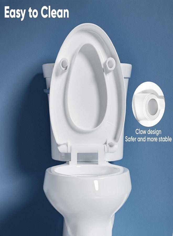 SAMODRA Raised Toilet Seat Riser, White, 3 Inch High Elevated Toilet Seat for Seniors, Soft Close, Easy Install & Clean (Elongated) - Image 4