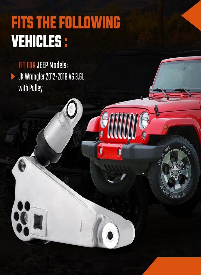 ISINSWIFT 04627038AA Belt Tensioner and Pulley Assembly Fit For Jeep JK Wrangler 2012 2013 2014 2015 2016 2017 2018 V6 3.6L, Replace# 04627038AA, 4627038AA - Image 4