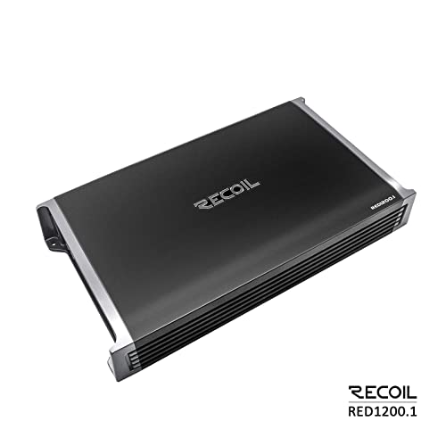 Recoil RED1200-1 2500 Watts Class-D Strappable Car Audio Mono-Block Subwoofer Amplifier, 1 Ohm Stable, Remote Bass Knob Included - Image 2