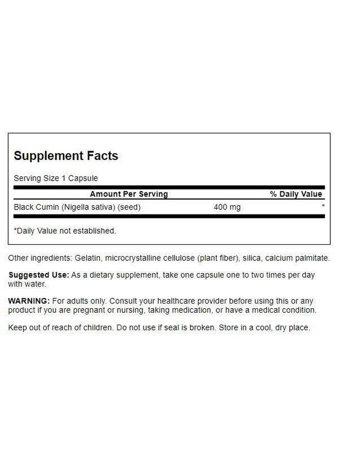 Swanson Full Spectrum Black Cumin Seed 400 Milligrams 60 Capsules - Image 2