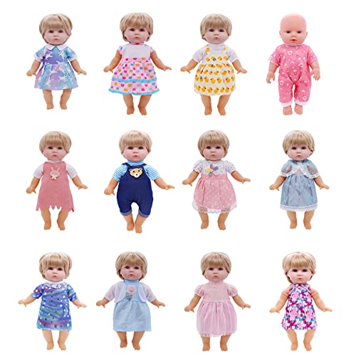 Digabi Girl Doll Clothes and Accessories 12 Sets Doll Clothes for 12 Inch Dolls Alive-Baby Doll Clothes Dress Pajamas Swimsuits Lovely Baby Doll Outfits Accessories for Christmas Birthday for Little Girl - Image 2