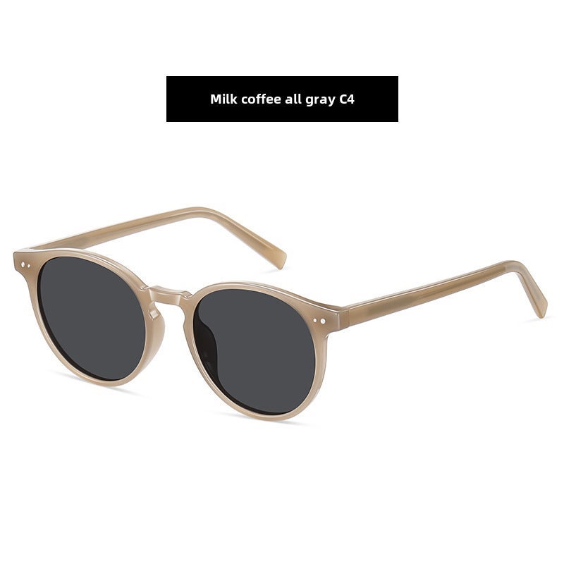 Retro Fashion Polarized Sunglasses Unisex 4. Milk coffee/full gray C4