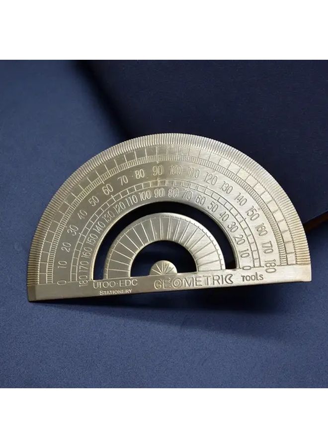 Copper Geometric Protractor 360 Degree Angle Measurement Tool 1pc Drawing Crafting - Image 1