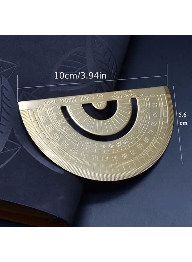 Copper Geometric Protractor 360 Degree Angle Measurement Tool 1pc Drawing Crafting - Image 2