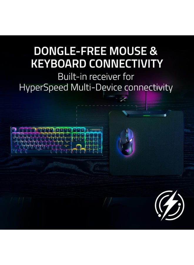 Razer HyperFlux V2 Wireless Charging System: Continuous Wireless Charging, Auto Pairing, Dongle-free Mouse & Keyboard Connectivity, LED Charging Indicator, Anti-Slip Rubber Base - Hard Surface - Image 5