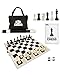 WE Games Best Value Tournament Chess Set Includes 34 Chessmen Roll Up Black Vinyl Chess Board Storage Bag for Pieces Instructions and Equalizer Dice Travel Board Games for Adults - Image 2