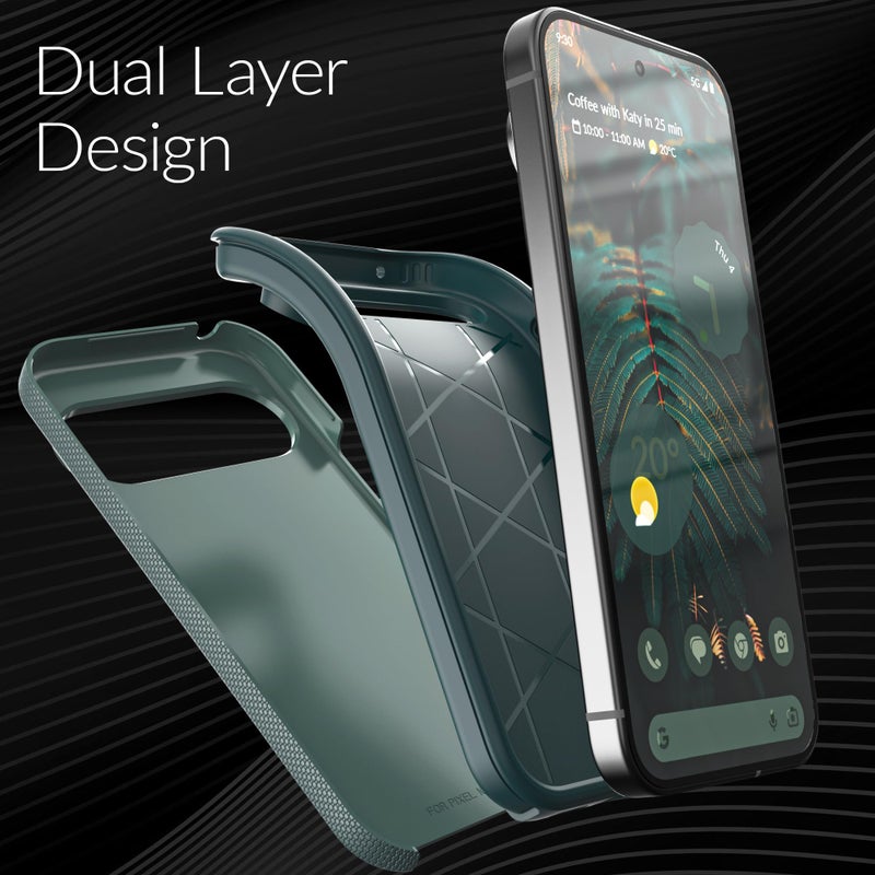 Crave for Google Pixel 10 Case and Pixel 10 Pro Case, Shockproof Protection Dual Layer (6.3 inch) - Forest Green - Image 4