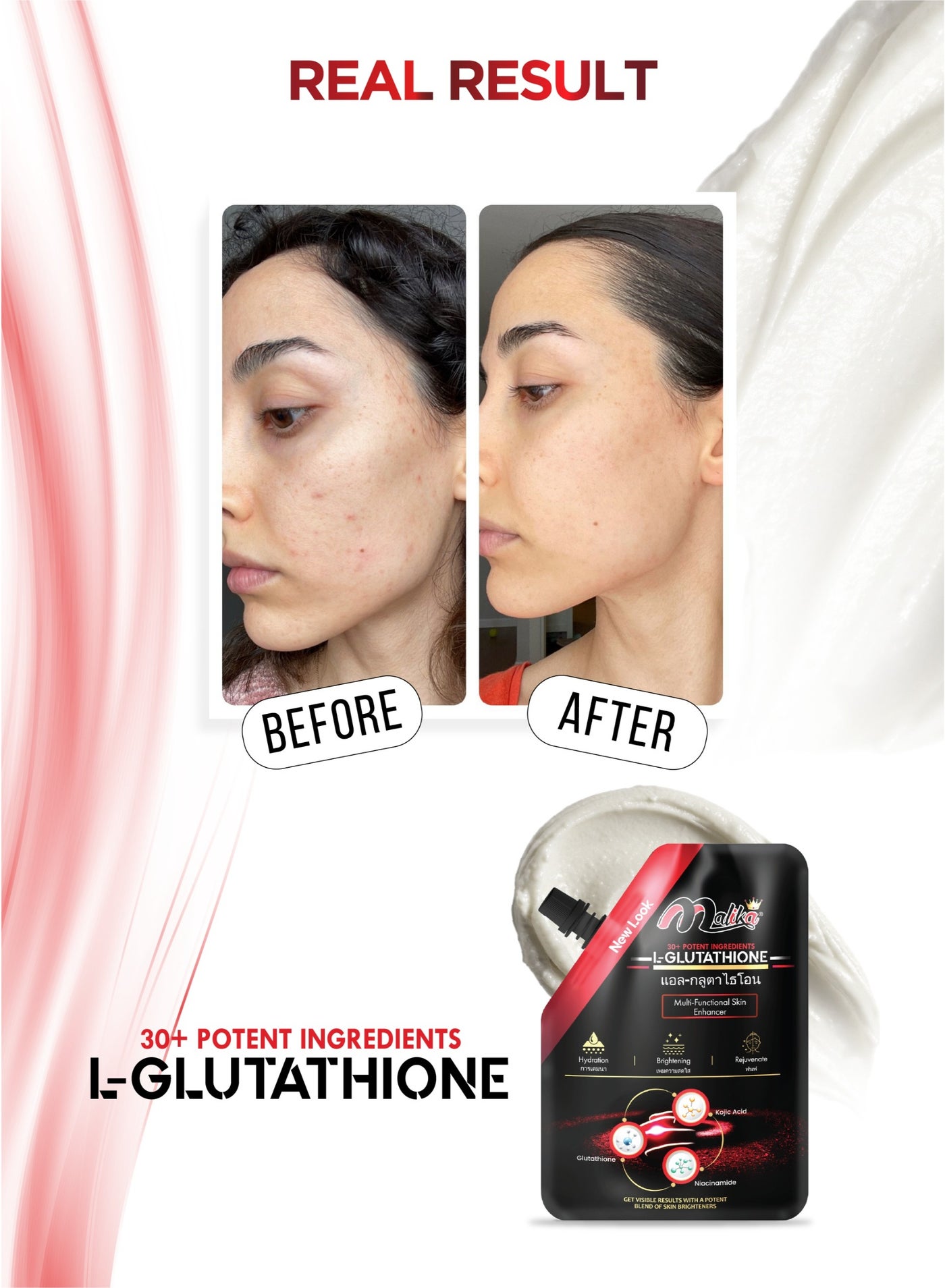 Malika Malika Glutathione Extreme Whitening Cream | Dark Spot Remover for Face | Thai Formula Face Moisturizer | Brightening Cream | Best Price KSA