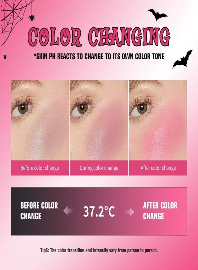 gcdat Color Changing Blush, Soft Matte Cream Blush for Cheeks, Eyes And Lips Tint Makeup, Magical Temperature Change Powder Blusher Cream, Hydrating, Long-lasting, Natural Flush - Image 3