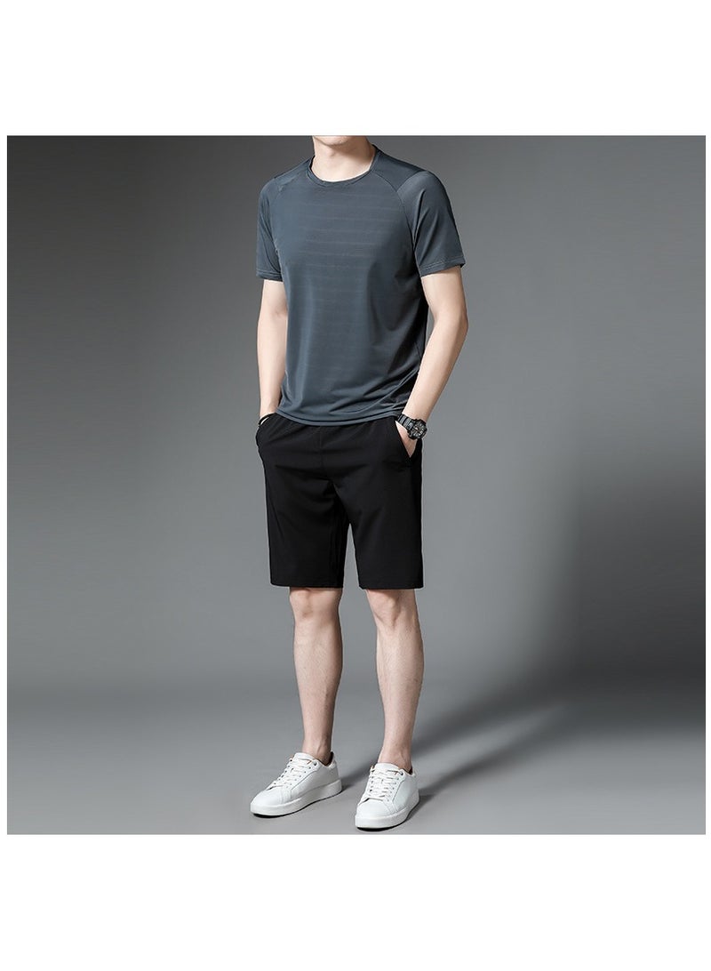 Men's Fashionable Summer Casual Breathable Short Sleeved Shorts Set  - Image 1