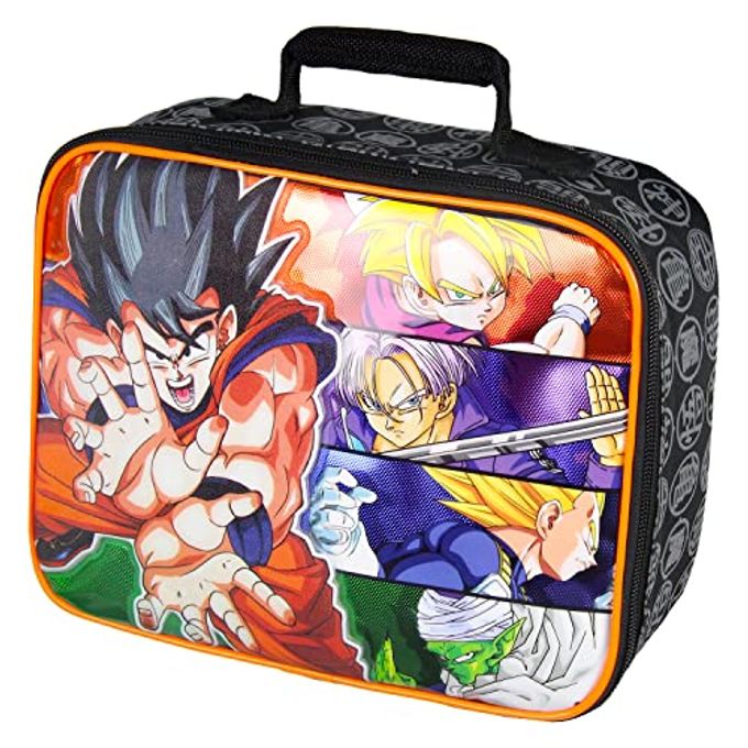 Bioworld Dragon Ball Z Lunch Box 5 Character Panel Goku Kamehameha Lunch Bag Tote 10"