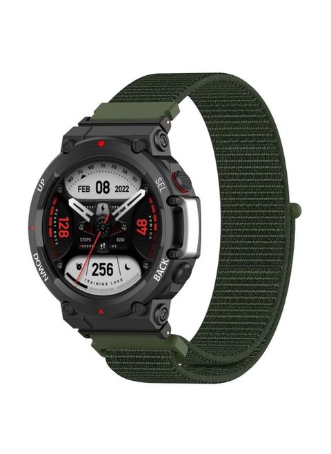 Replacement Strap For Amazfit T-Rex2 Nylon Loop Buckle Watch Band Army Green