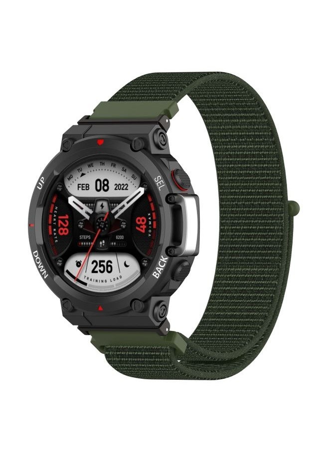 Generic - Replacement Strap For Amazfit T-Rex2 Nylon Loop Buckle Watch Band Army Green - Image 1