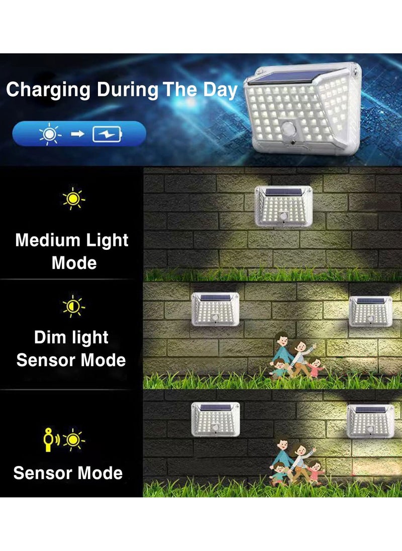 Super Bright Outdoor Solar LED Wall Light with Motion Sensor, IP65 Waterproof for Garden Security, 120° Wide Angle