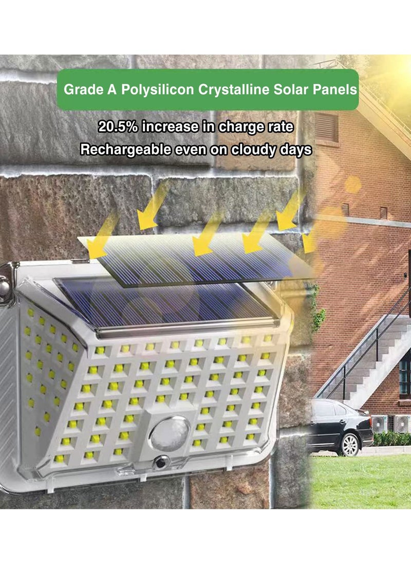 Super Bright Outdoor Solar LED Wall Light with Motion Sensor, IP65 Waterproof for Garden Security, 120° Wide Angle