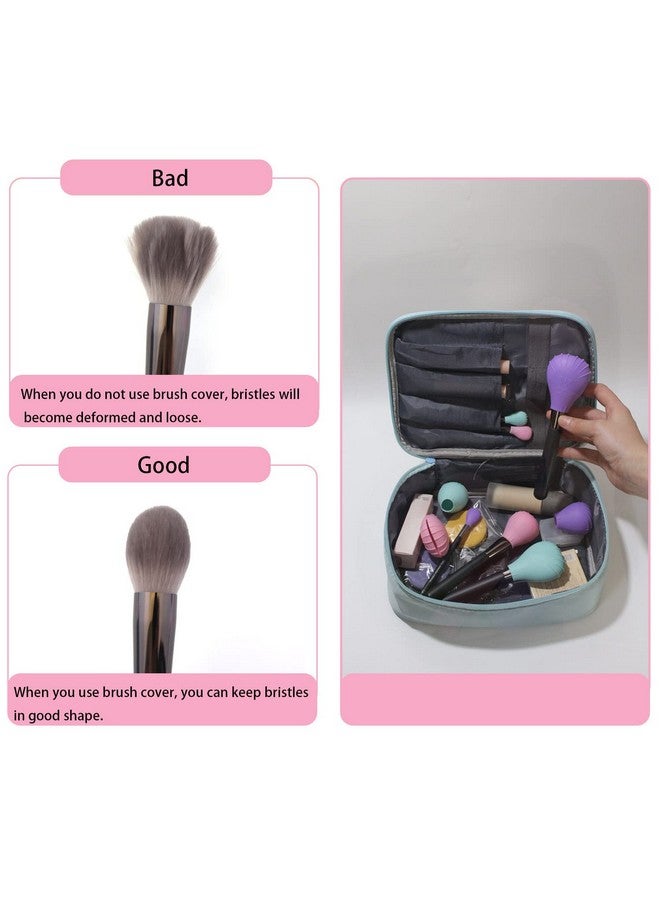 LORMAY 4 Pcs Silicone Makeup Brush Covers Brush Bubbles For Protecting Bristles From Getting Crushed And Keeping Cosmetic Bag Clean (Mint Green) - Image 4