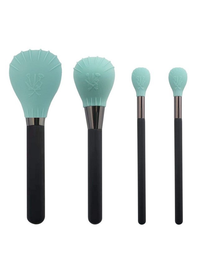 LORMAY 4 Pcs Silicone Makeup Brush Covers Brush Bubbles For Protecting Bristles From Getting Crushed And Keeping Cosmetic Bag Clean (Mint Green) - Image 1