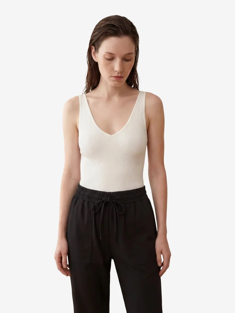 My Fashion Black MY FASHION Ankle Length Solid Gabardine Pants with Drawstring Waist for Women | Best Price UAE