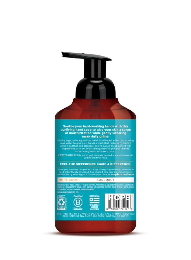 Soapbox صابون يد رغوي - ماء الألوة والمريمية - زجاجات مضخة سعة 8.4 أونصة - 3 قطع - معطر بلطف، غسول يد مرطب للرعاية في المطبخ والحمام، نباتي، خالي من القسوة والبارابين - Image 3