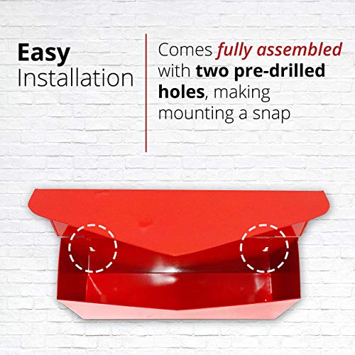 NACH Red Envelope Wall Mount Mailbox, Rust Resistant Metal Mailbox, Red Mailbox Wall Mount, Mailboxes for Outside Wall Mount, Outdoor Mailboxes, Wall Mailbox, 14.1 x 3.5 x 6 Inches, MB-6915RED - Image 5