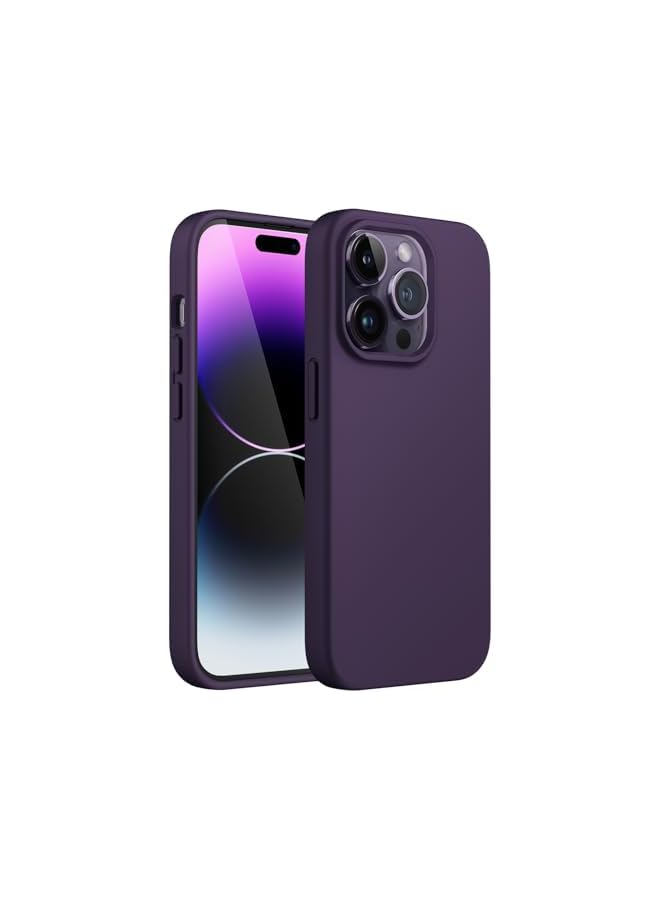 JETech Silicone Case for iPhone 14 Pro Max 6.7-Inch, Silky-Soft Touch Full-Body Protective Phone Case, Shockproof Cover with Microfiber Lining (Deep Purple) - Image 1