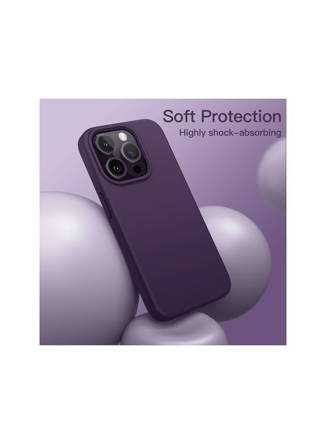 JETech Silicone Case for iPhone 14 Pro Max 6.7-Inch, Silky-Soft Touch Full-Body Protective Phone Case, Shockproof Cover with Microfiber Lining (Deep Purple) - Image 4