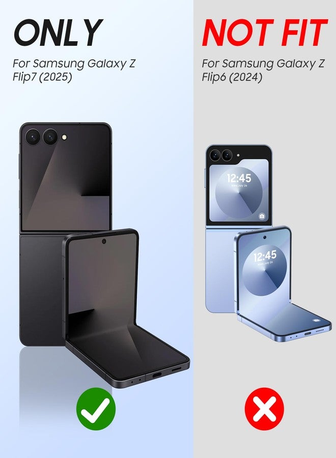 جراب Vizvera لهاتف Samsung Galaxy Z Flip 7 مع حماية للمفصل، وواقي شاشة مدمج، وغطاء هاتف شامل مقاوم للصدمات لهاتف Z Flip 7 - أسود - Image 2