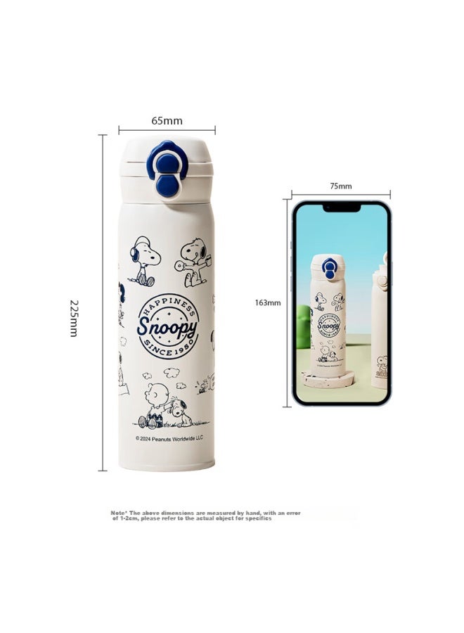 Snoopy Children's Insulated Cup For School Students, 316 Stainless Steel Portable Cup With Straw For Boys And Girls - Image 2