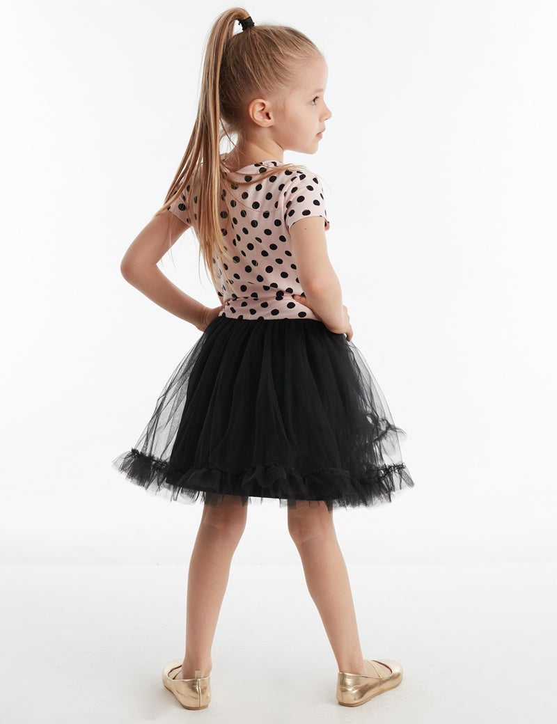Denokids Girl Black Dress Tulle Tutu Dress Evening Dress Polka Dot Dress  - Image 2