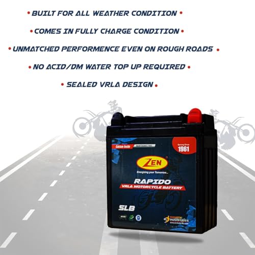 Zen 5LB 12V 5AH Motorcycle Rechargeable Battery for Two Wheelers Scooters Bikes SMF VRLA Maintenance Free - Image 5