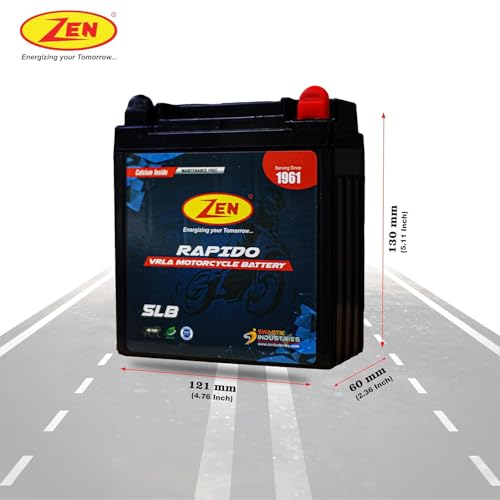 Zen 5LB 12V 5AH Motorcycle Rechargeable Battery for Two Wheelers Scooters Bikes SMF VRLA Maintenance Free - Image 3