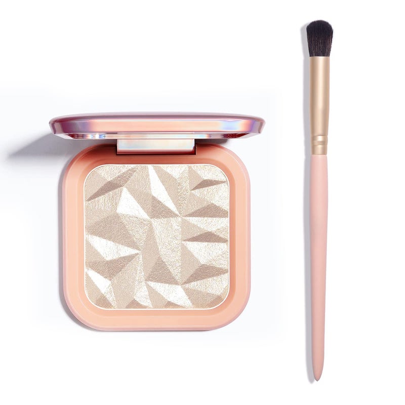ELLESY ELESSY Highlighter Makeup Palette,Face Glitter illuminator Palette,Natural Sparkling Finish Highlighter Powder,High Glossy Shimmer Smooth Baked Powder,Lasting Shining Highlighter Palette -SUN GLOW - Image 2