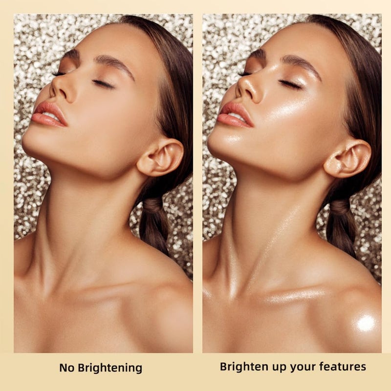 ELLESY ELESSY Highlighter Makeup Palette,Face Glitter illuminator Palette,Natural Sparkling Finish Highlighter Powder,High Glossy Shimmer Smooth Baked Powder,Lasting Shining Highlighter Palette -SUN GLOW - Image 5