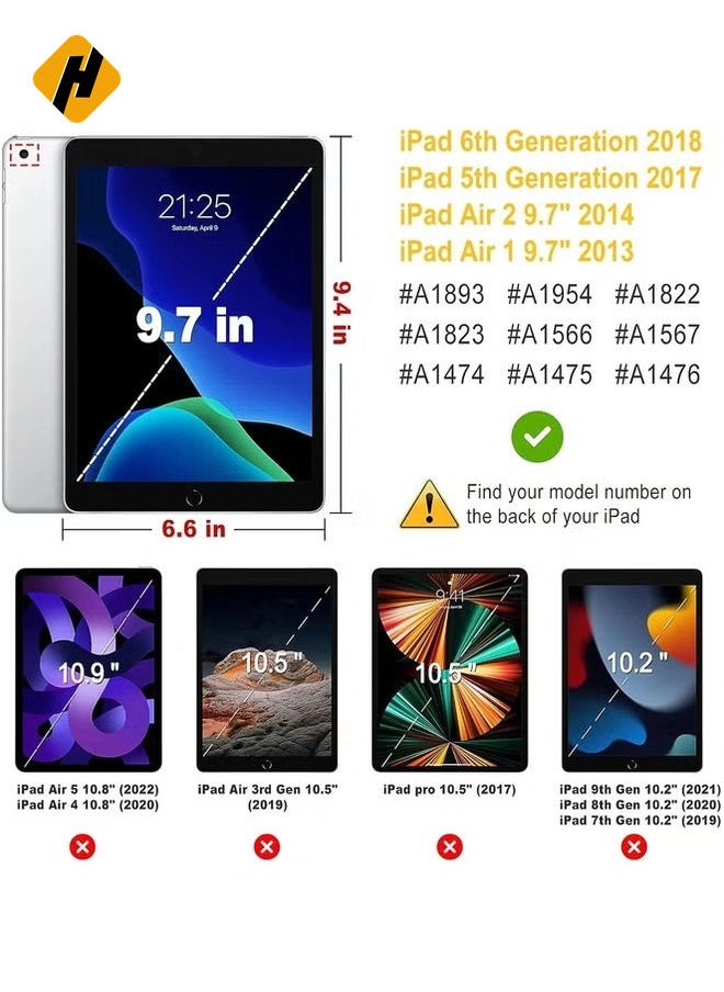HuHa - 360° Rotating Pink iPad Case with Auto Sleep/Wake – Secure Protection and Adjustable Viewing Stand for iPad 9.7” (2017/2018), Air 2 & Air - Image 1