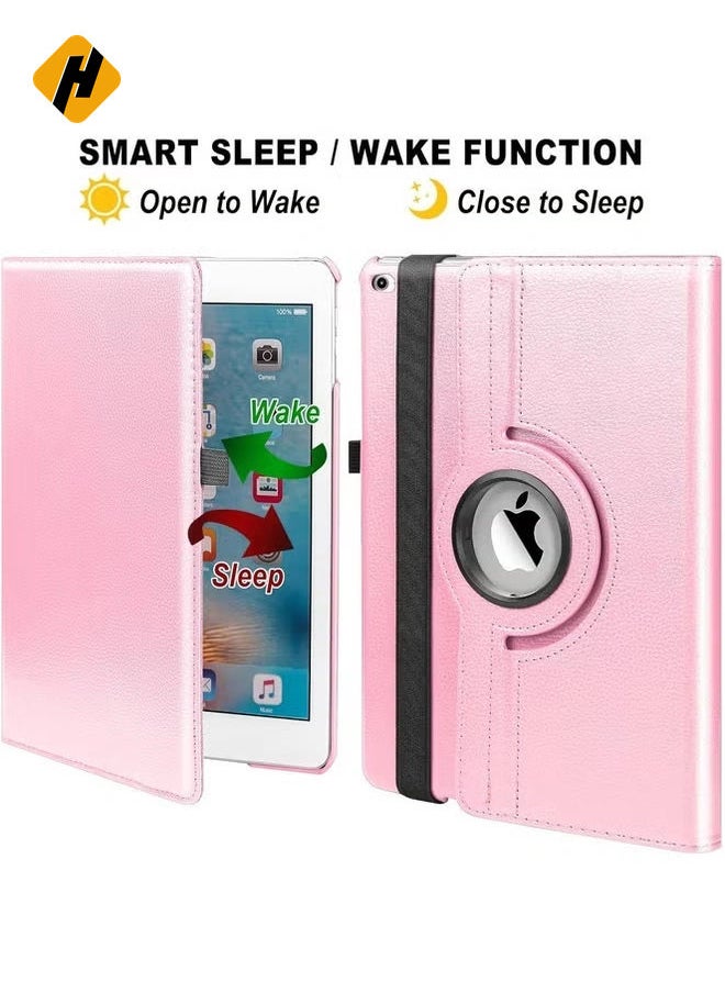HuHa - 360° Rotating Pink iPad Case with Auto Sleep/Wake – Secure Protection and Adjustable Viewing Stand for iPad 9.7” (2017/2018), Air 2 & Air - Image 1
