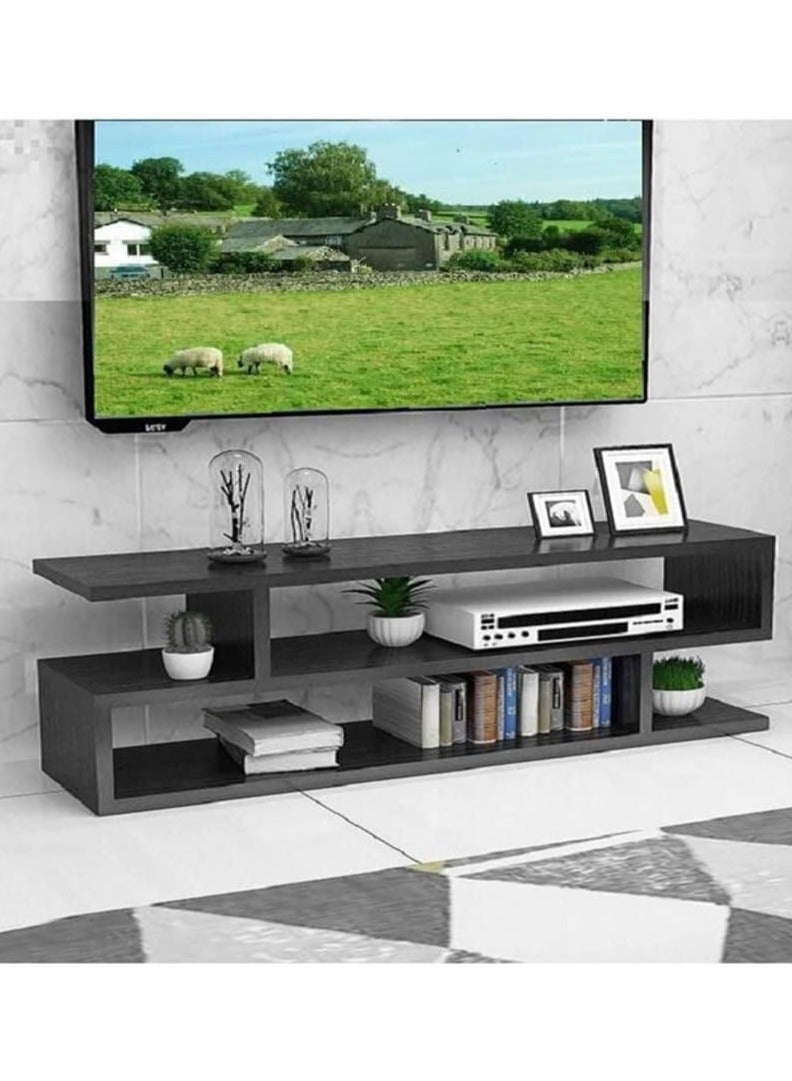 DubaiGallery S-Shape TV Unit Set-Top Box Stand Entertainment Unit Living Room Engineered Wood TV Entertainment Unit Suitable  - Image 2