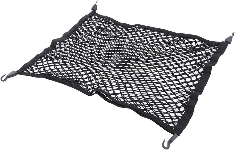 Car Trunk Cargo Net, 4 Hook Elastic Mesh Storage Organizer with Double Layer Bag, Replacement for Model X 2015 2023 - Image 1