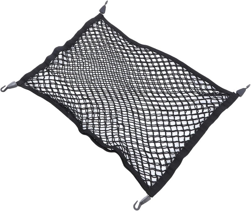 Car Trunk Cargo Net, 4 Hook Elastic Mesh Storage Organizer with Double Layer Bag, Replacement for Model X 2015 2023 - Image 2
