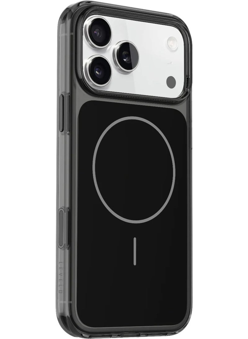 LEVELO Opulent Full PC MagSafe Case iPhone 17 Pro Max with MagSafe Compatible / Raised Bezel Protection / Camera Control Button / Full PC Construction - Phantom Black - Image 2