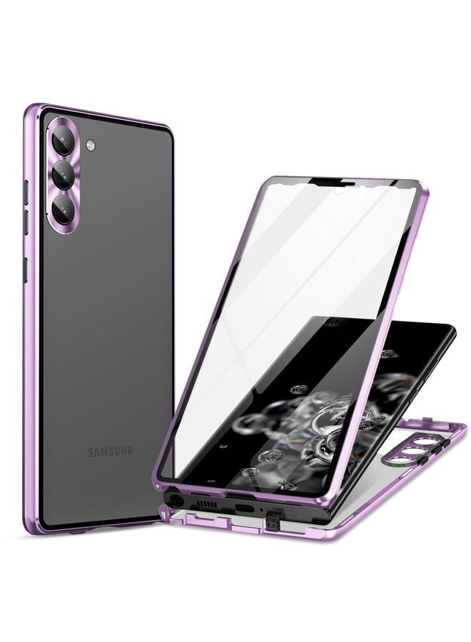 S-TOP Case For Samsung Galaxy S23+ 5G HD Full Cover Magnetic Metal Tempered Glass Phone Case - Image 1