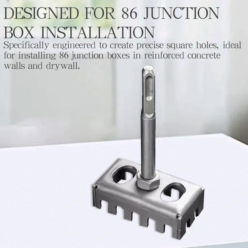 Square Drilling Tool Silver 14.50x8.50x4.50cm Precise Clean Hole Creation - Hard Wear-resistant Long-lasting Durability 86 Hole Drill for Professional Plumbers Plumbing Projects - Image 3