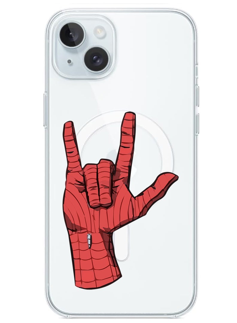 Theodor Magnetic Case for iPhone 15 Plus 6.7-inch Compatible with MagSafe Wireless Charging, Shockproof Phone Bumper Cover Spiderman Hand-01 - Image 1