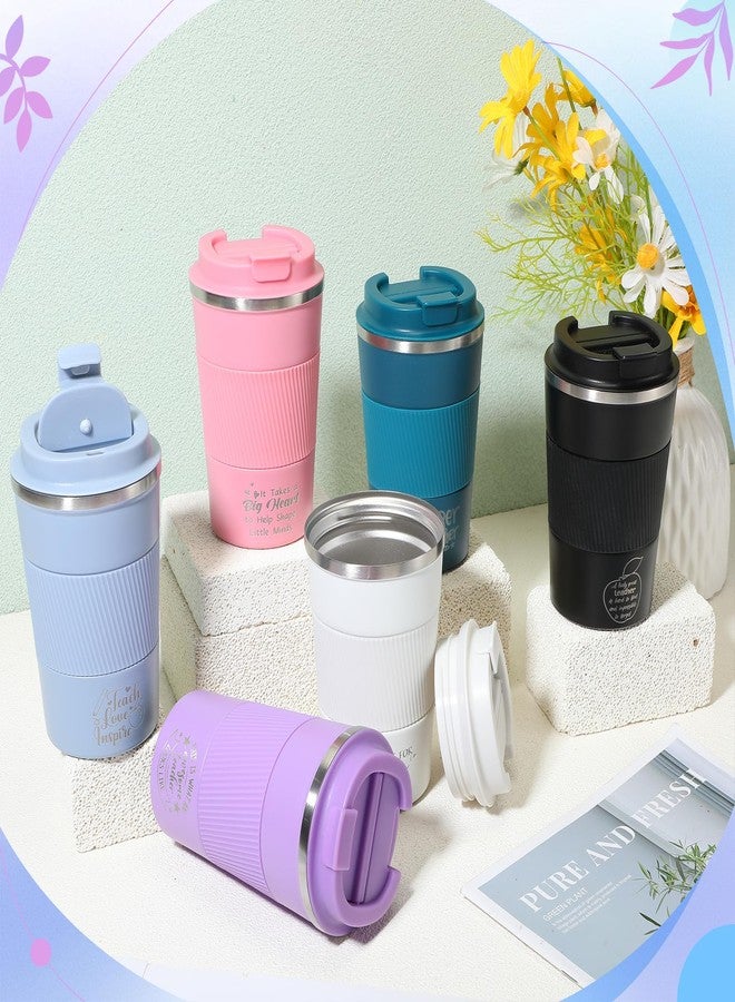 Pickmesh 6 Pcs Christmas Teacher Appreciation Gift Tumbler Insulated Coffee Mug Cup 12oz with Lids Christmas Daycare School Teacher Coworkers Birthday Gifts from Student for Women Men - Image 3