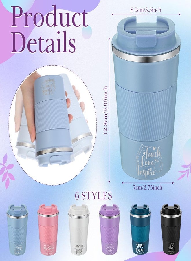 Pickmesh 6 Pcs Christmas Teacher Appreciation Gift Tumbler Insulated Coffee Mug Cup 12oz with Lids Christmas Daycare School Teacher Coworkers Birthday Gifts from Student for Women Men - Image 4